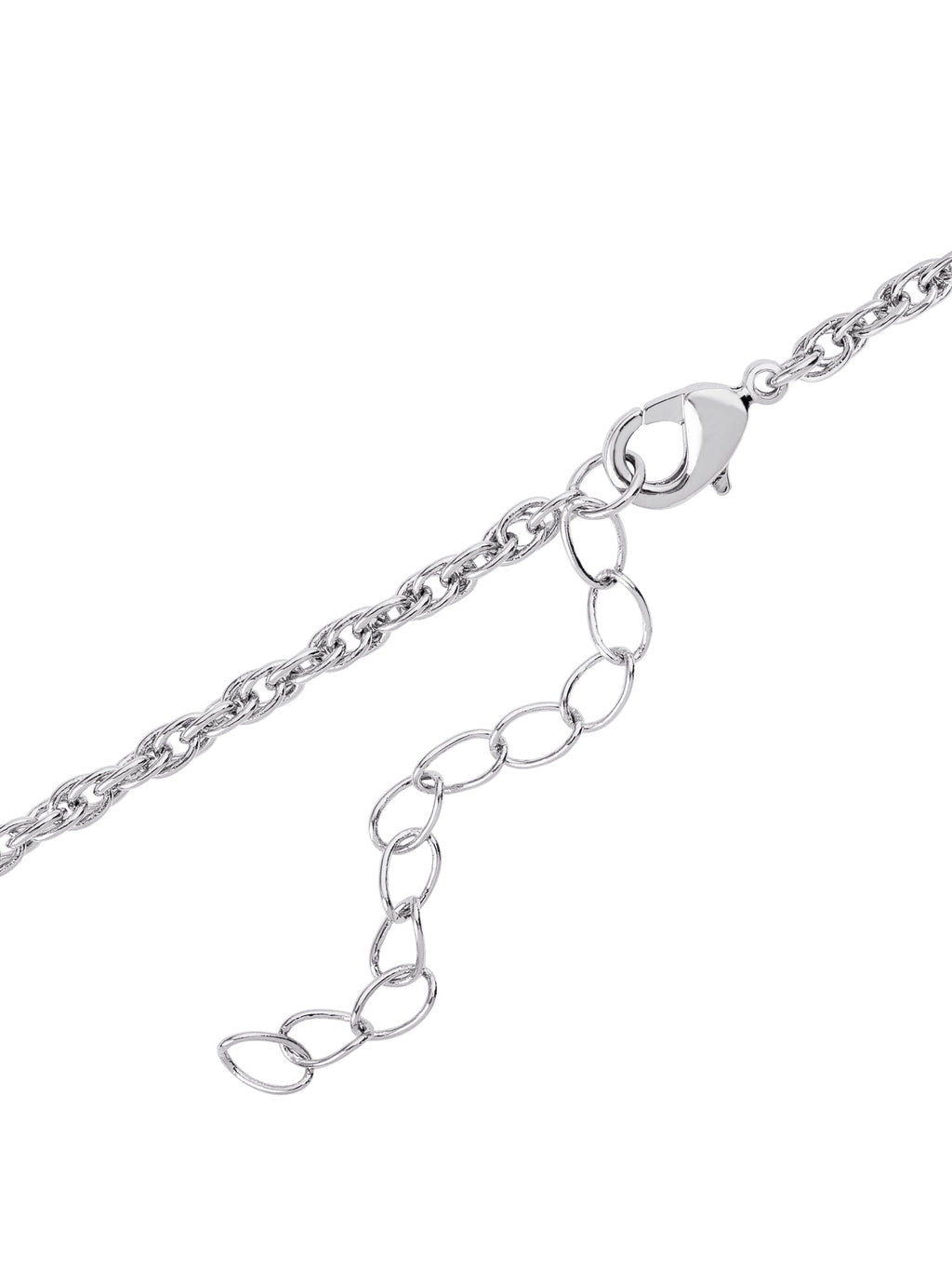 Believe by Brilliance Women's Sterling Silver and Cubic Zirconia Leaves Cluster Statement Necklace, 18"+ 2"