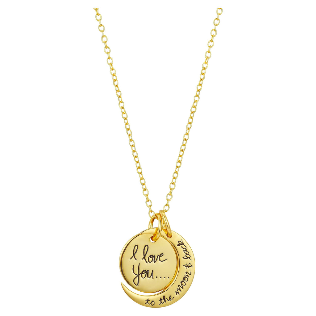 Believe by Brilliance Women's Gold Plated "I Love You to the Moon & Back" Necklace