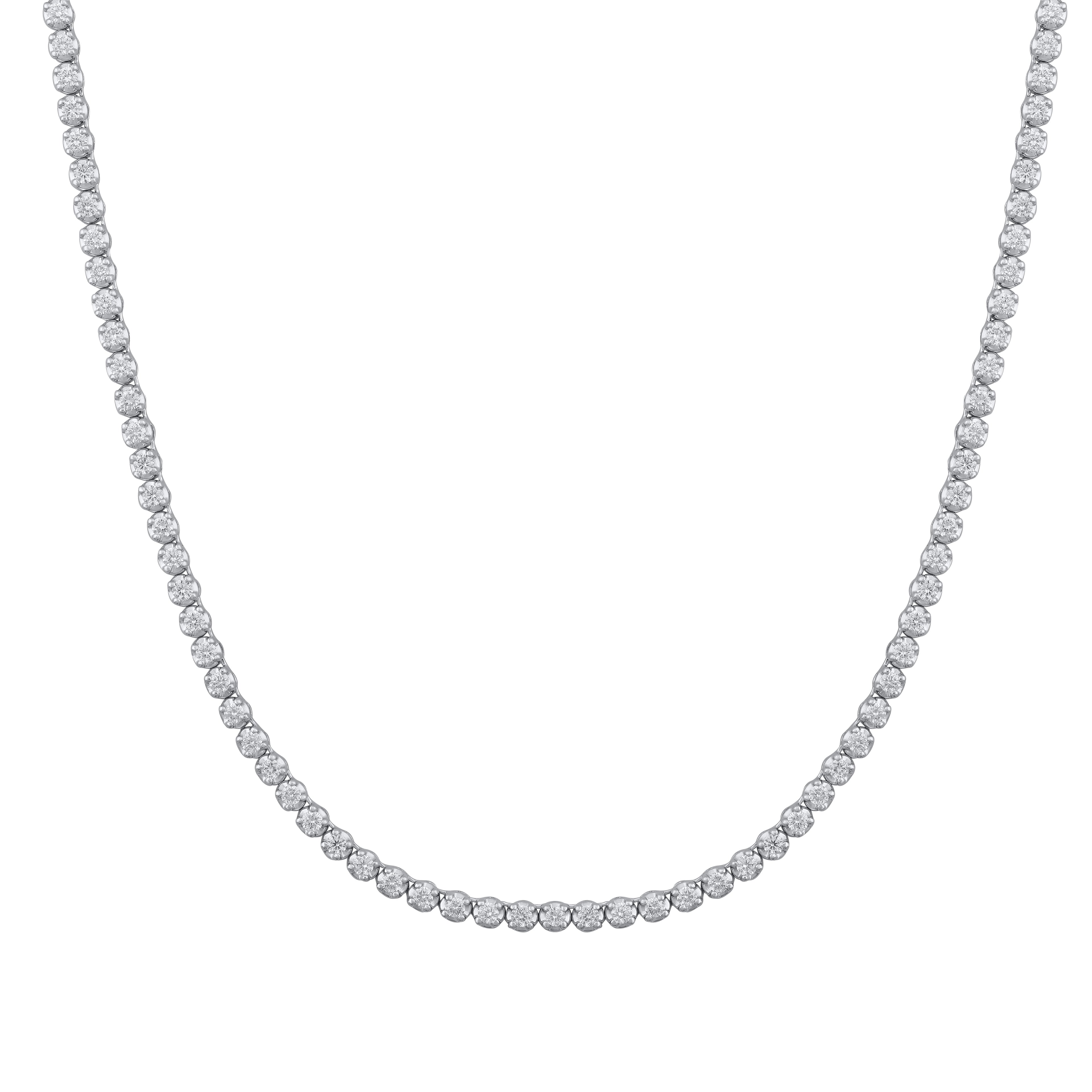 Brilliance Fine Jewelry 2 Carat t.w. Lab Grown Diamond Tennis Necklace, 10K White Gold Plated